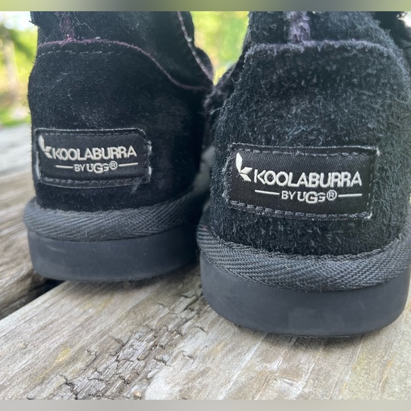Black Ugg Boots Girls Sz 12 KOOLABURRA by UGG Black Suede, Fuzzy Lining Inside - Picture 7 of 14